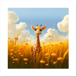 Cute baby giraffe Posters and Art